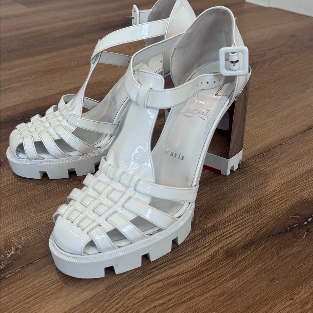 Christian Louboutin White Platform Sandals